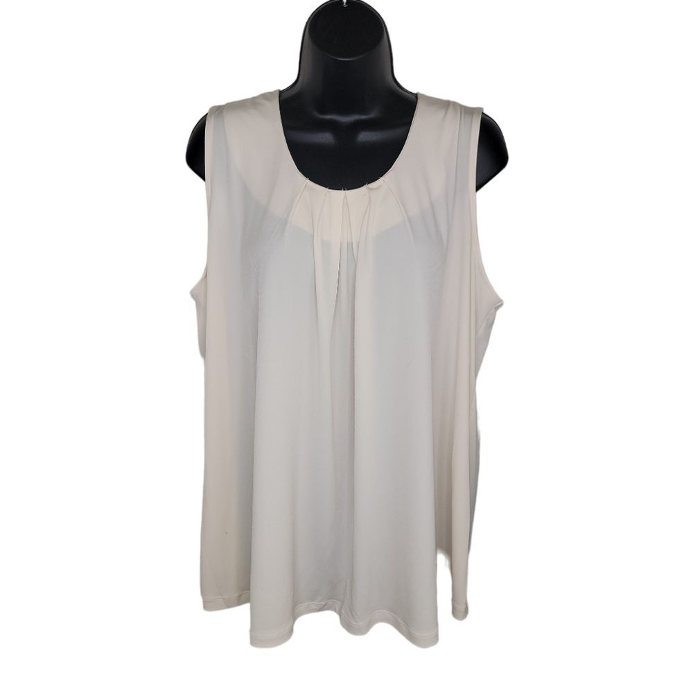 Catherines Nwt stretch jersey ivory tank top cami size 14/16